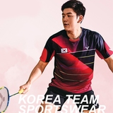 羽毛球服新款韩国队全英赛比赛服男女短袖运动服套装可批发印字