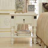 罗曼世家 美式乡村床头柜 简约现代白色欧式储物卧室床头柜