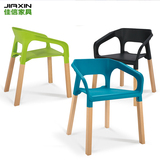 简约实木餐椅塑料靠背椅现代户外休闲咖啡椅电脑办公椅创意个性椅