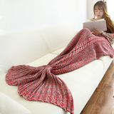 2016新款线毯针织毯美人鱼毯子蔡依林同款成人毯儿童毯