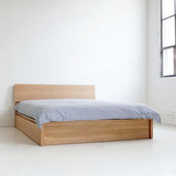 橡木实木床 日式高箱储物抽屉床1.8米液压箱体床木蜡油环保储物床