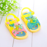 0－2岁男童女童学步婴儿宝宝凉鞋小孩塑料防滑软底露趾拖鞋夏季