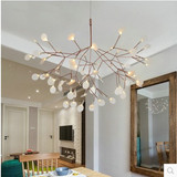 现代树枝艺术吊灯简约客厅卧室萤火虫创意设计师个性樱花led灯具