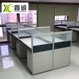 深圳办公家具4人位职员办公桌简约现代员工桌椅组合四人转角卡位