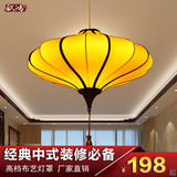 新中式布艺吊灯古典温馨餐厅饭店灯具LED个性茶楼酒店走廊工程灯