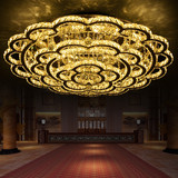 简约现代圆形水晶灯 LED客厅吸顶灯卧室奢华大气温馨酒店大厅灯具