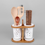 包邮陶瓷双筷筒厨房置物架沥水筷子筒筷子架筷子笼筷子盒筷架筷笼