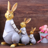 【天天特价】田园家居风格装饰品创意树脂摆件生日礼物 兔子工艺