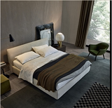北欧风格家具双人床现代简约主卧1.8m卧室布艺床小户型布床可拆洗
