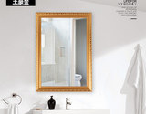定制欧式带框镜子壁挂卫生间镜子厕所卫浴洗手间黏贴镜子化妆镜