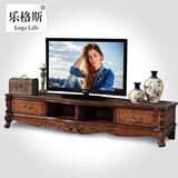 欧式电视柜茶几组合美式实木雕花地柜矮柜影视柜简约户型客厅家具