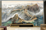 万里长城油画背景墙山水风景名画装饰画电子版超高清国画图片素材