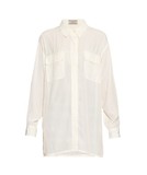 英国正品代购  LANVIN 2016款 象牙白色v领绉长袖女款上衣