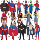 cosplay服装女万圣节成人男蝙蝠侠服装超人蜘蛛侠超级玛丽小黄人