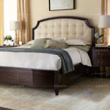 现代简约卧室新中式实木床水曲柳双人床欧式新古典布艺床床铺定制