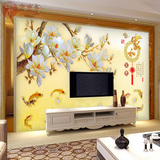 定制大型壁画复古中式家和富贵墙壁纸卧室客厅电视背景墙画3D墙布