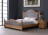 美式实木复古做旧床 1.5 1.8米双人床 简约现代美式乡村高档婚床