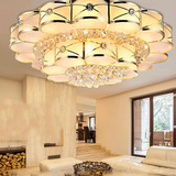 水晶灯圆形 欧式客厅灯LED吸顶灯大气创意卧室灯餐厅吊灯大厅灯具
