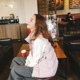 2016春季新款韩版女装棉马甲棉衣纽扣通勤单排扣口袋纯色立领马夹