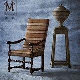 慕妃高端定制美式家具新古典欧式后现代餐厅实木餐椅书椅RL09