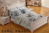 韩式实木雕花床田园公主床1.8M双人床欧式床美式床高箱储物床直销