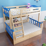 新款实木床双层床高低床子母床母子上下铺松木床原木色儿童特价床