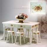 餐桌椅子组合现代简约欧式实木长方形一桌六椅小户型家用整装饭桌