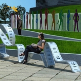 时尚创意玻璃钢尺子休闲长凳户外防水坐凳商场公园广场休闲长凳子