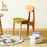 北欧宜家白橡木咖啡椅实木餐椅日式简约现代家用原木休闲椅蝴蝶椅