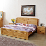 四川成都 厂家直销 现代中式实木床1.5米双人床实木1.8米高箱储物