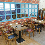 咖啡馆桌椅 茶餐厅西餐厅复古桌椅组合 甜品店酒吧实木桌椅现货