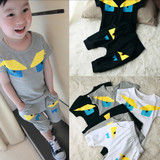 夏装新款套装男童个性外套1-2-3周岁韩版4到5至6岁多纯棉男宝宝服