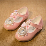 春秋女童鞋小公主可爱珍珠单鞋 1-2-3岁女宝宝皮鞋礼服幼儿学步鞋