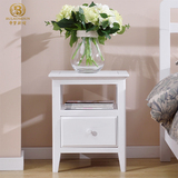美式白色床头柜全实木简约现代环保床边柜卧室家具储物柜木质整装