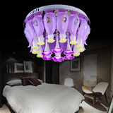 浪漫韩式田园LED水晶吸顶灯花朵陶瓷吸顶灯客厅卧室餐厅吊顶灯具