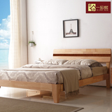 日式宜家 纯实木床 1.5米1.8米单人双人床 卧室床 原木简约床