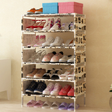 多层鞋架简易鞋柜 创意多功能大空间鞋架子不锈钢组装鞋柜收纳架