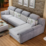 欧式沙发 免洗布艺沙发贵妃大户型组合客厅转角现代简约新款沙发