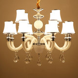 欧式水晶吊灯白色客厅灯卧室玻璃灯具现代简约时尚餐厅大气艺术灯