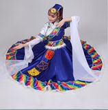 新款民族风藏族舞蹈表演服装 少数民族藏族演出服 水袖舞台服饰女
