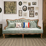 美式法式复古做旧客厅实木布艺双人三人欧式高背宜家新古典沙发