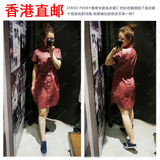 VENJOY香港代购FRED PERRY女16春英版收腰系带衬衫式连衣裙75折3