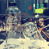 大容量玻璃杯韩国pongdang water杯子学生情侣时尚创意便携水壶瓶