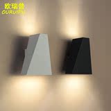 LED双头壁灯室内走廊墙背景墙现代几何形卧室客厅过道灯双向射灯
