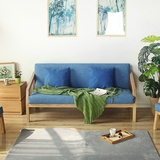 万事屋日式北欧简约小户型客厅红橡木水曲柳全纯实木框架布艺沙发