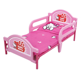 儿童床男孩女孩童床小床带护栏单人床公主床粉色婴儿卡通塑料铁床