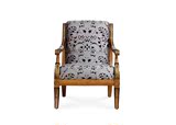 实木装饰椅美式乡村新维多利亚布艺软包雕花单人沙发高档会客椅