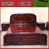 红木实木家具南美酸枝木花开富贵双人床仿古储物大床红木床1.8米