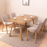 北欧实木餐桌白橡木现代简约餐桌椅组合小户型样板房长方形餐桌椅