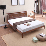 北欧实木床日式简约现代1.8 1.5米纯实木双人床北欧风格实木床